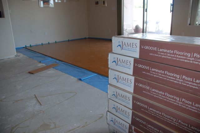 great room with flooring